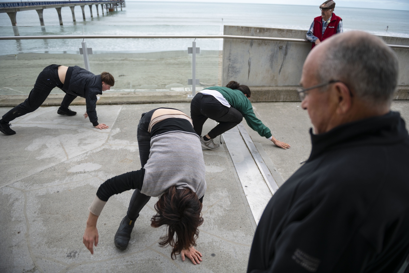 Innocent Bystanders, New Brighton Pier performance, Saturday 12 May. Photo: Stuart Lloyd-Harris.