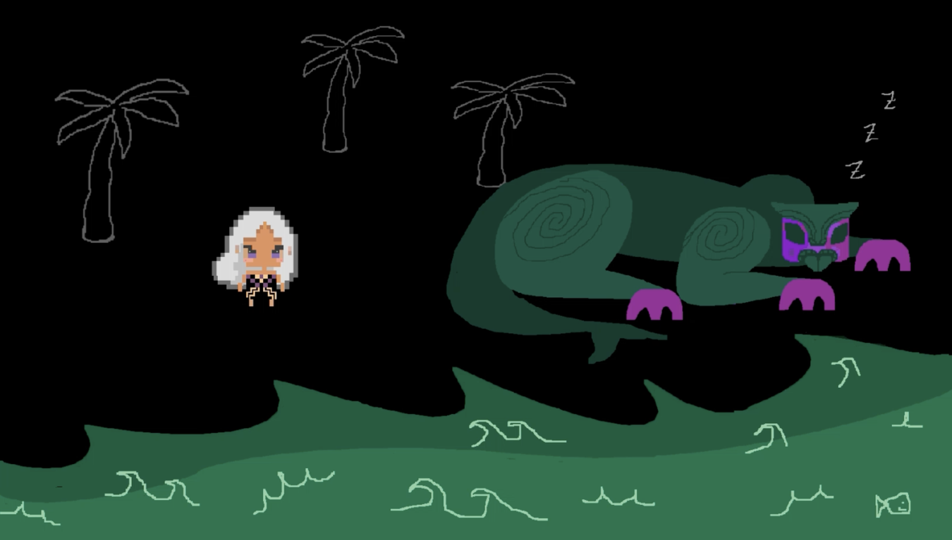 Kahurangiariki Smith, What if my best friend was a taniwha?, video game (still), 2023.