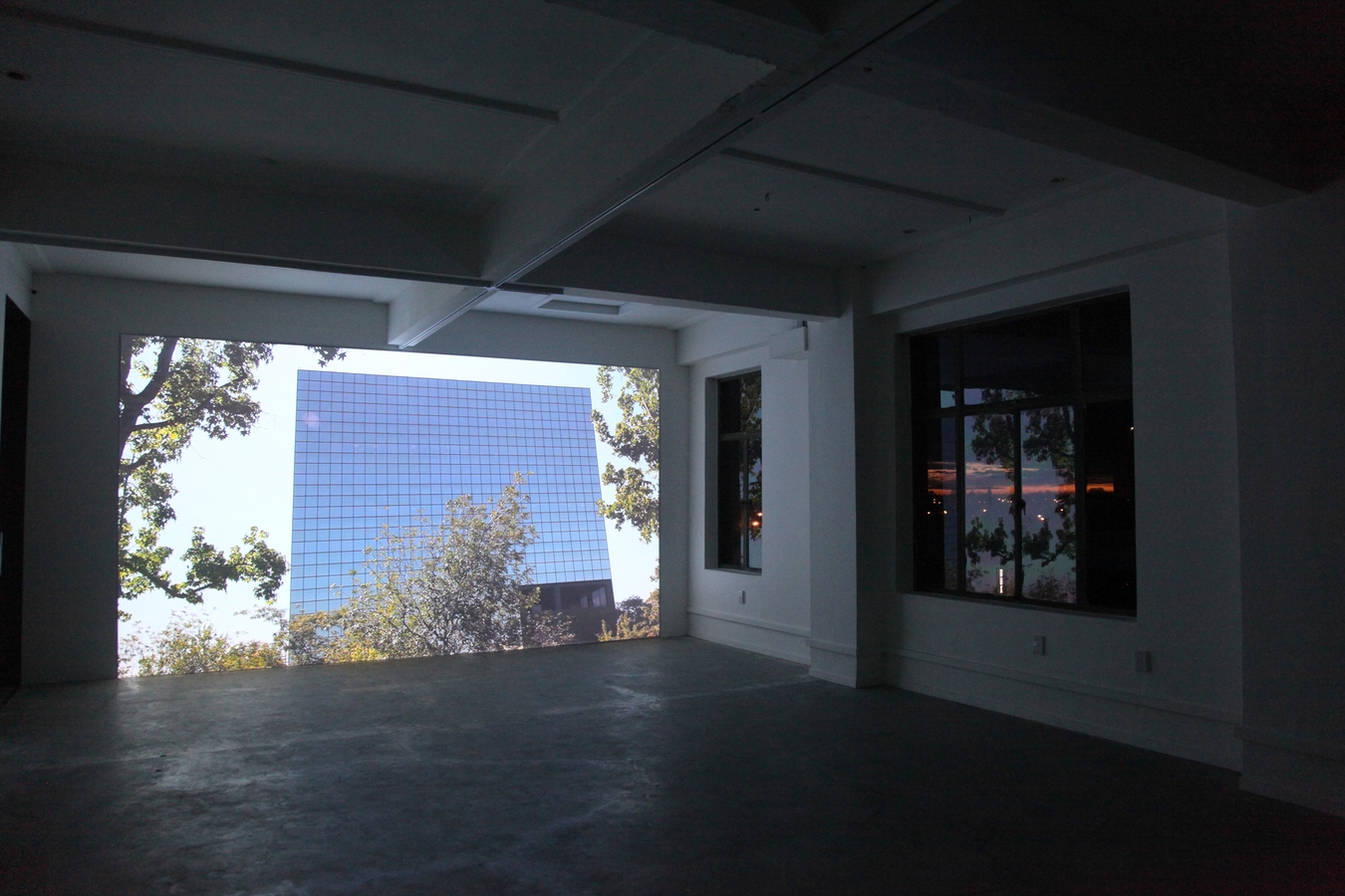 Amy Howden-Chapman, Brick Fall, Glass Wall, installation view