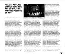 Praxis, Artlaw, Crime Show; the art of politics and the politics of art