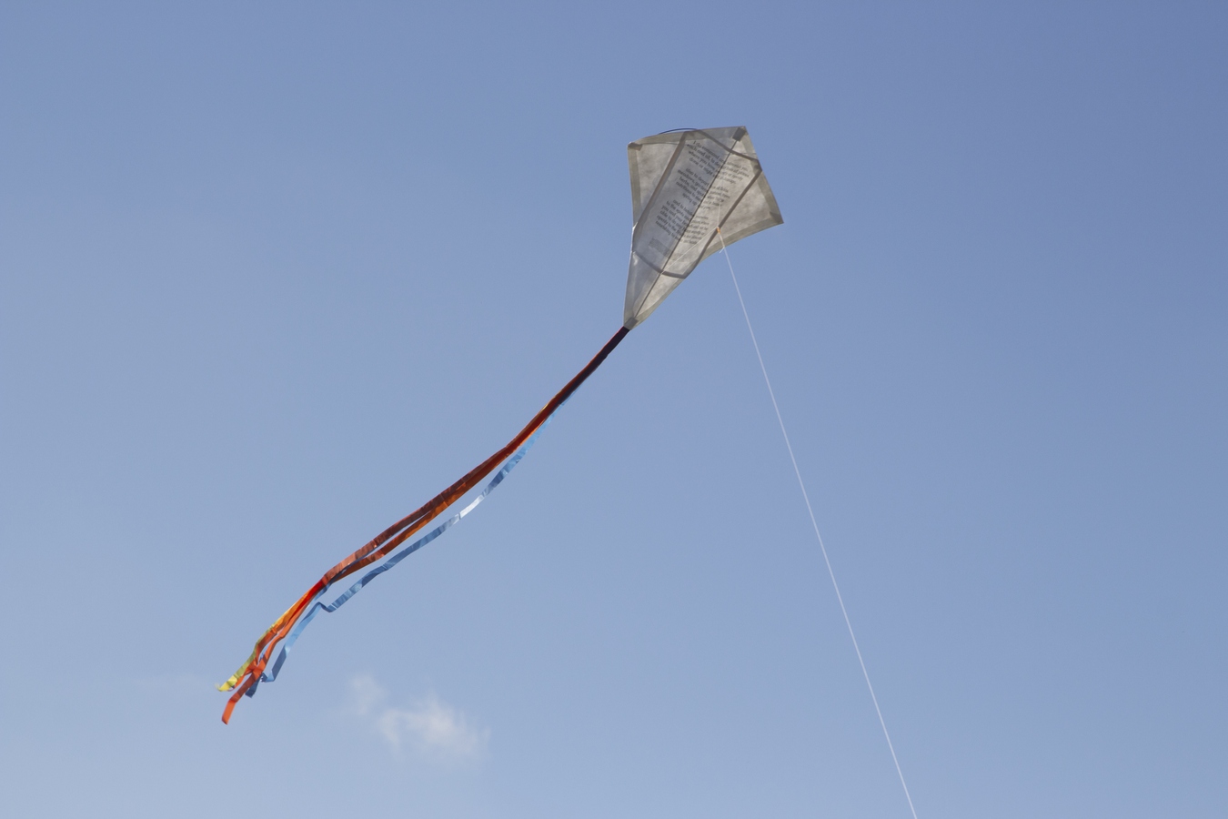 Blue sky with a  kite flying