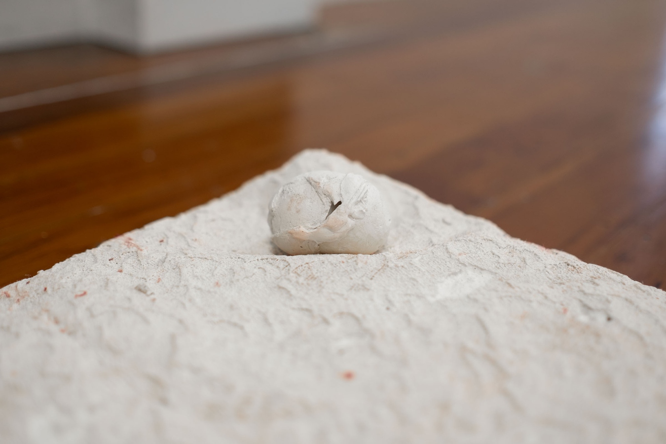 Tyne Gordon, Untitled (pillows) (detail), 2026. Cast plaster. Photo by Bri Lawrence.