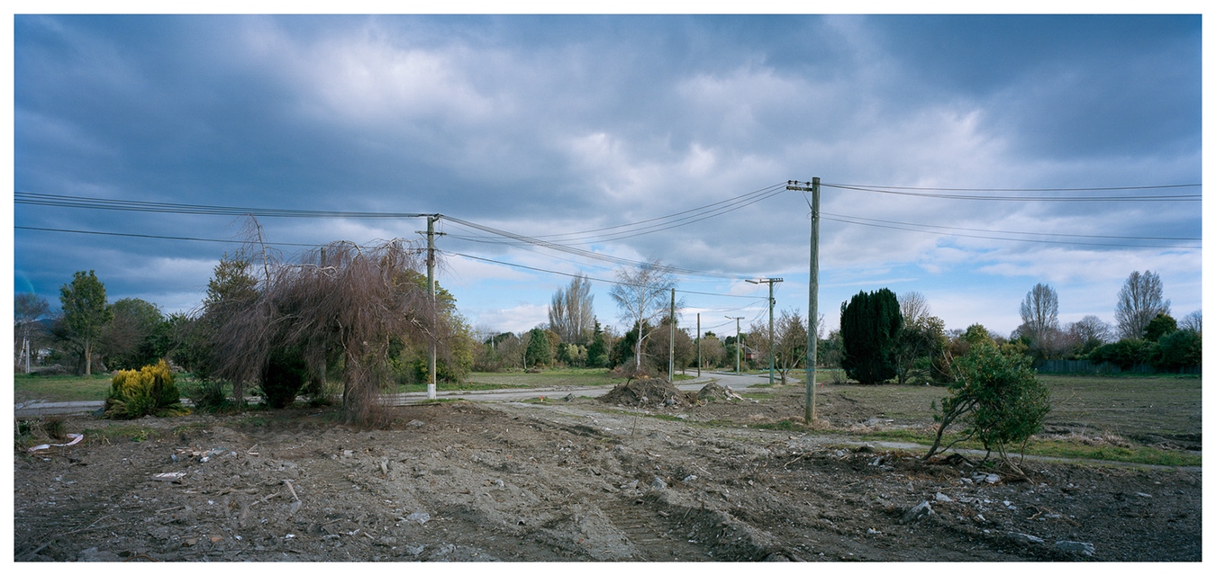 Tim J Veling, Maling Street, Avonside Residential Red Zone, Christchurch 2014: Demolished social housing area, from the Vestiges series, 2014-ongoing.