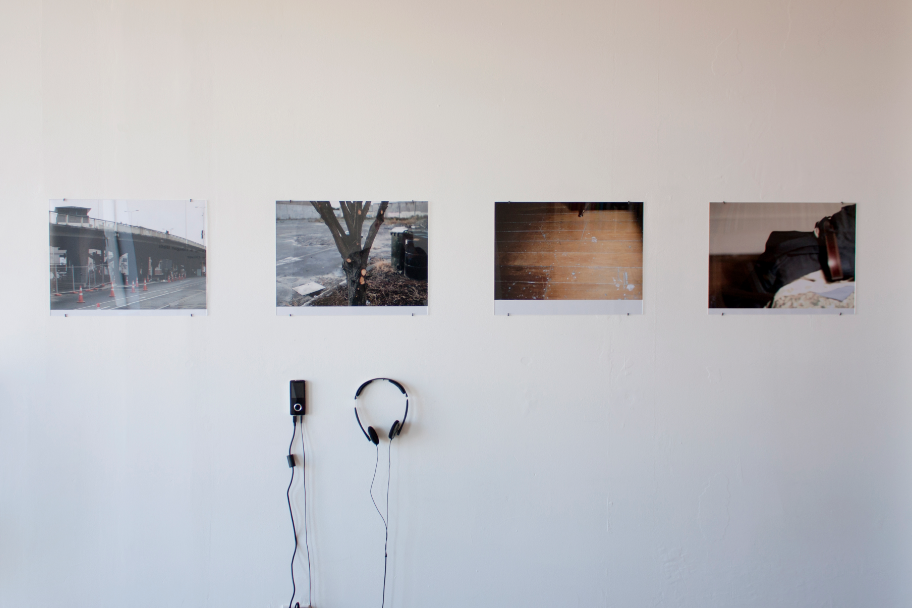 reading pages 29 of 'My Two Worlds' by Sergio Chejfec in Christchurch, February  20154 C-type prints2 sounds recordings (03:11, 03:58 min)installation view