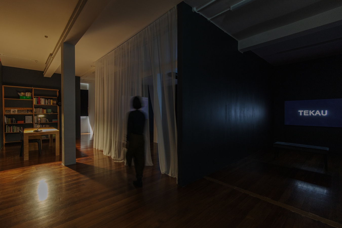 Image: My throat/a shelter (installation view), 2023. Photo by Nancy Zhou.