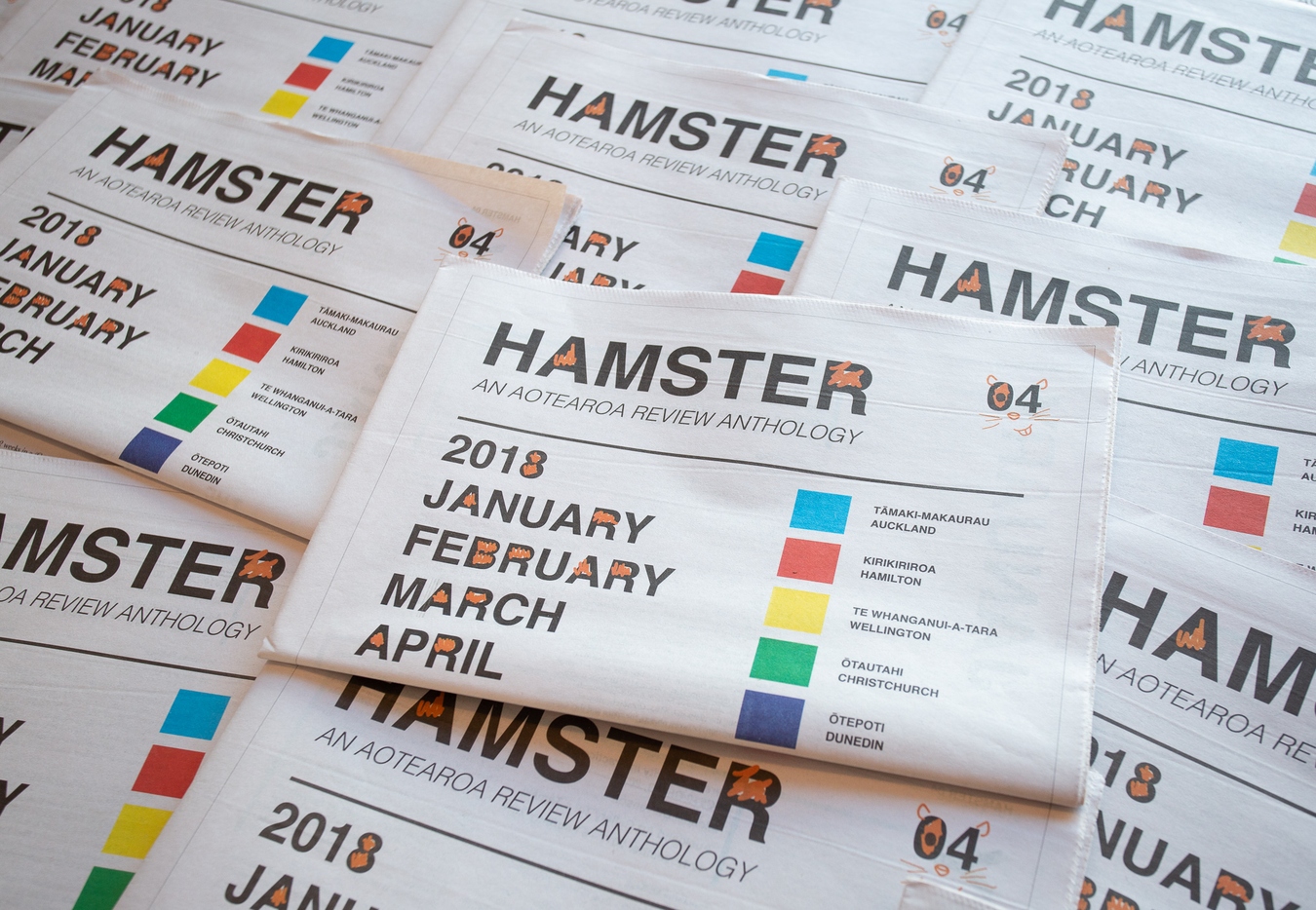 Image: HAMSTER Magazine Issue 4, Cover design by Jane Maloney, M/K Press. Photo: Michelle Wang.