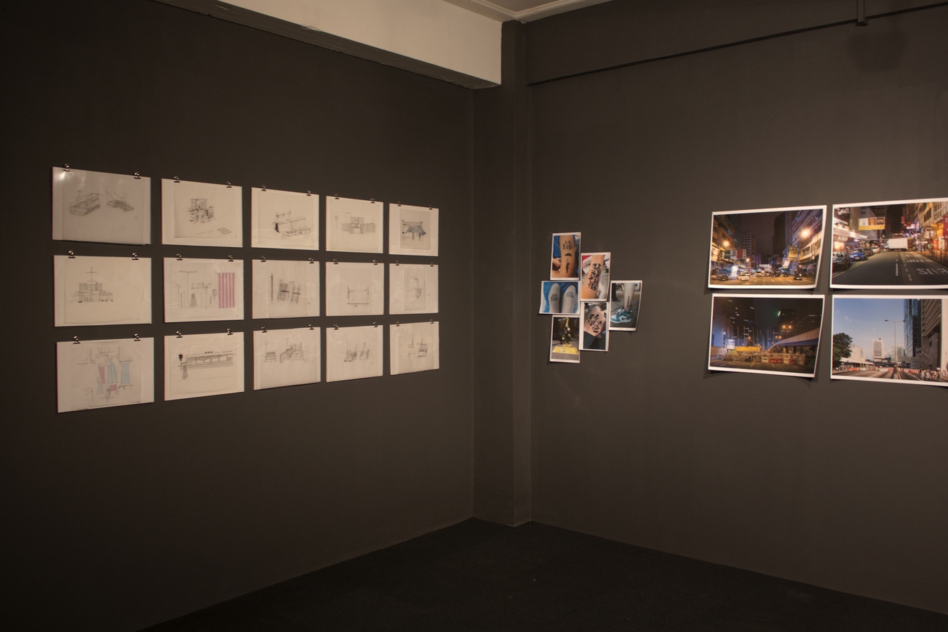 installation viewSwing Lam, sketchesVoices on Skin ProjectTSE Pak Chai, Barricades, photographs, 2014