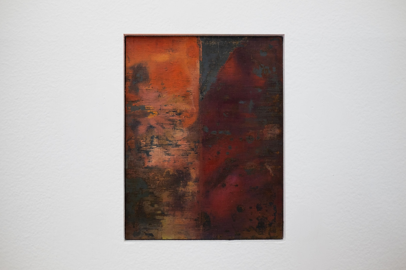Tyne Gordon, Untitled (windows) (detail), 2026. Oil on mild steel, three panels. Photo by Bri Lawrence.