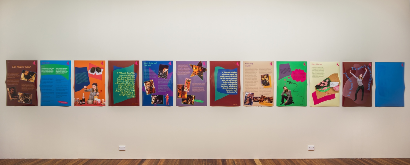 Image: Grace Crothall, Untitled (detail), 2021, 12 x object lesson posters, 841 x 594 mm. Photo: Janneth Gil.