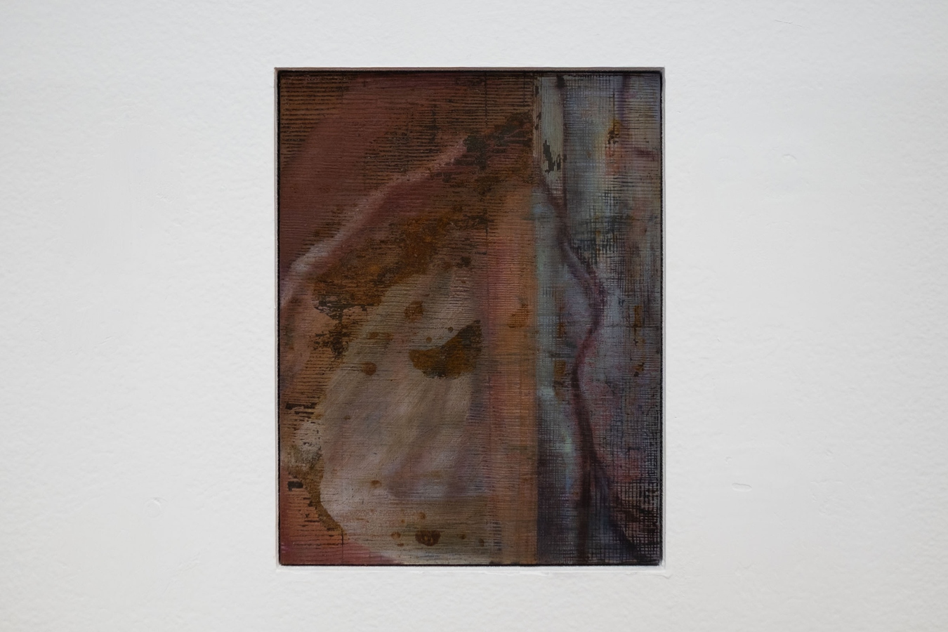 Tyne Gordon, Untitled (windows) (detail), 2026. Oil on mild steel, three panels. Photo by Bri Lawrence.