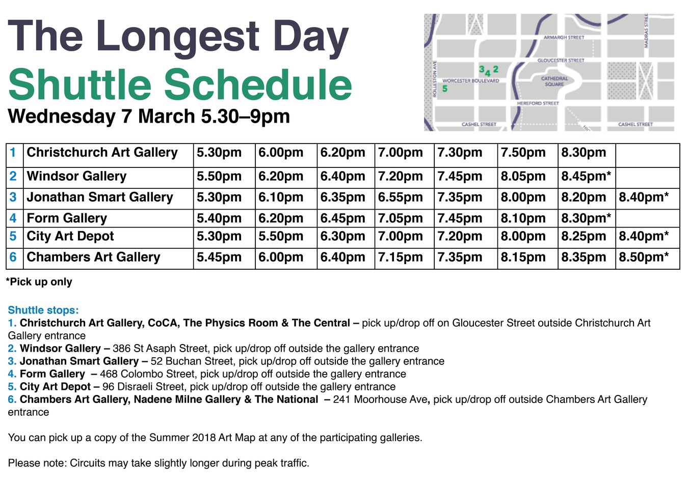 Shuttle Timetable 