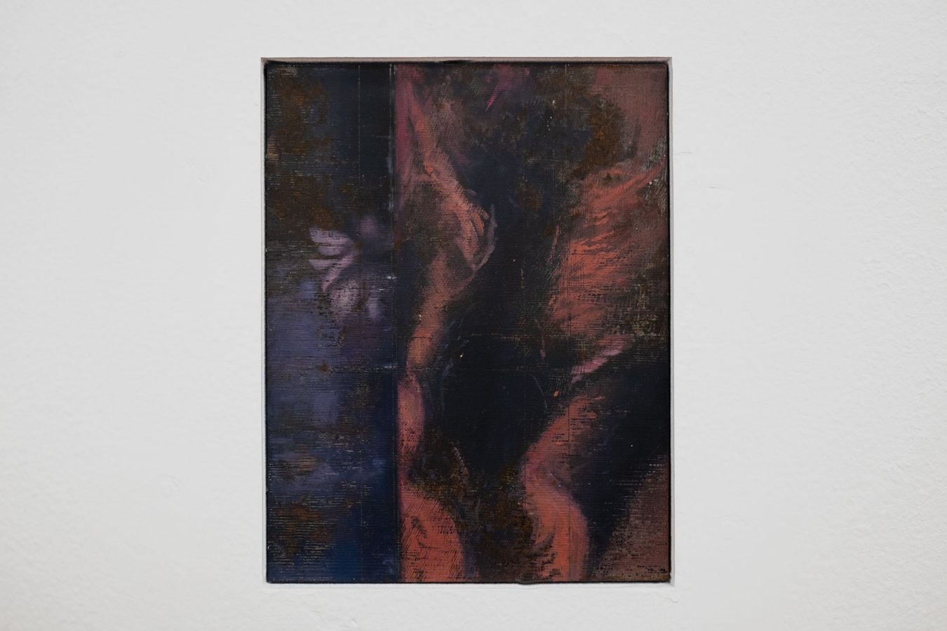 Tyne Gordon, Untitled (windows) (detail), 2026. Oil on mild steel, three panels. Photo by Bri Lawrence.