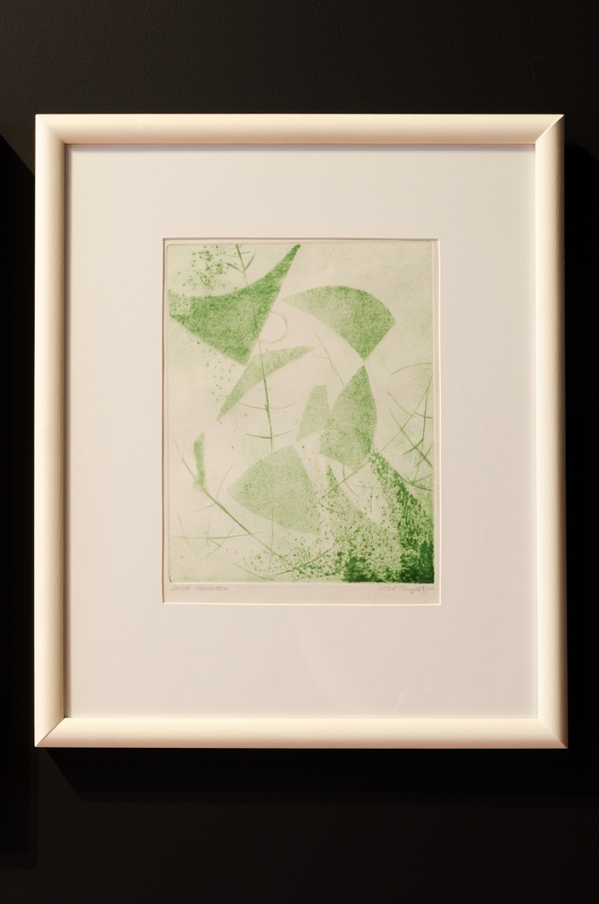 Louise Henderson, Little Thoughts, undated, etching and aquatint on paper (8/20), collection of the Aigantighe Art Gallery, Timaru. Image: Mitchell Bright.