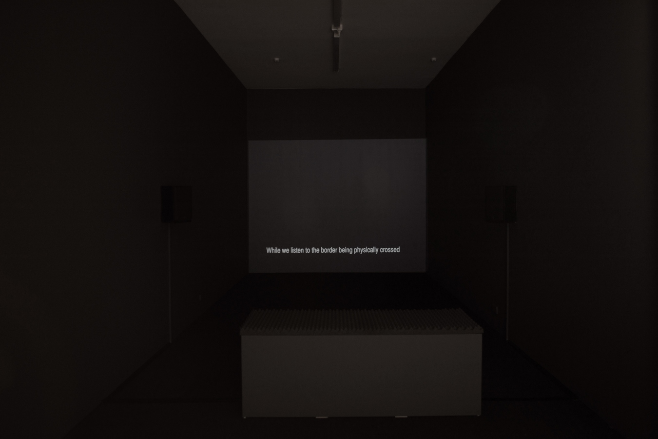 Image: Lawrence Abu Hamdan, Language Gulf in the Shouting Valley (installation view), 2013, video, 15:48 mins. Courtesy of Maureen Paley, London. Photo: Janneth Gil. 