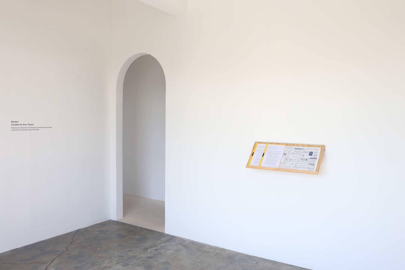 Installation view of Kaitani, curated by Ema Tavola, 2017. Image: Daegan Wells.