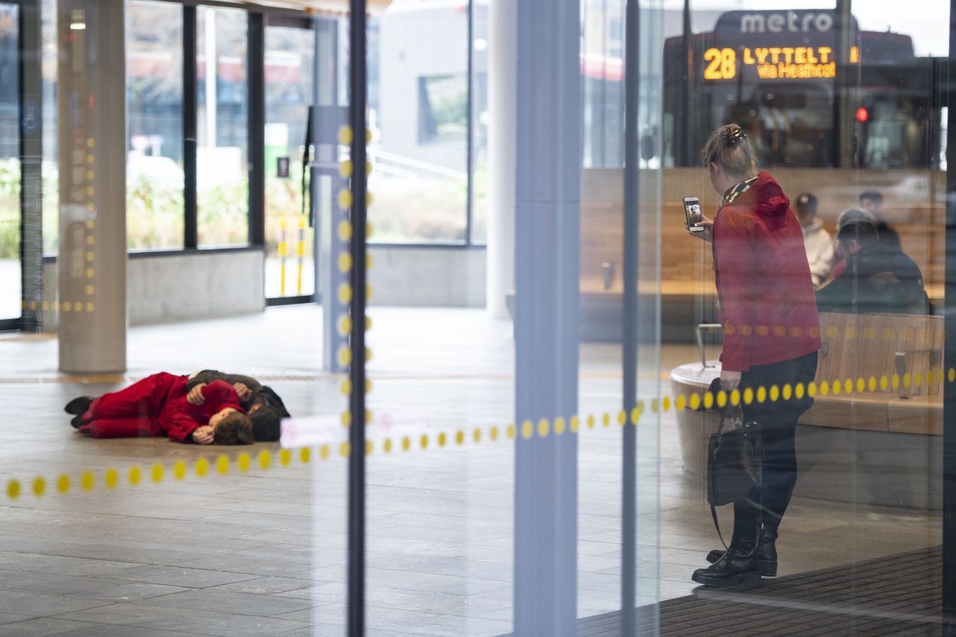Innocent Bystanders, Central Bus Exchange performance, Tuesday 15 May. Photo: Stuart Lloyd-Harris.